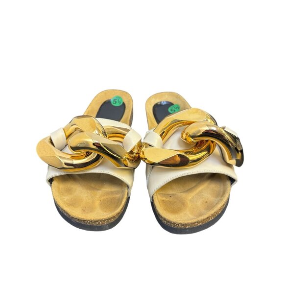 JW Anderson Cream & Gold Chain Slides 5.5 - Picture 3 of 11